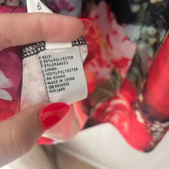 Johnny Martin Black Mini Dress with Pink Floral Design Size Small - Picture 5 of 6